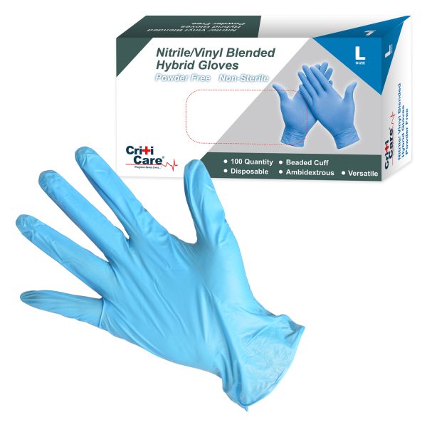 CritiCare® Gloves Vitrile, Blue - Box of 100